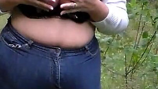Jen Is Flashing Her Boobs in the Woods