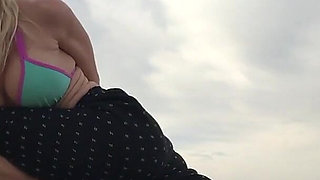 Beach Yoga in Bikini Top