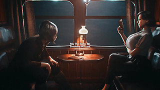 Train's Secret Show ( Gameplay ) - Busty MILF Character Couldn't Resist a Massive Cock