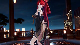 [mmd] 4K Yinyin-bingbing Korean Dance, Lingerie, Erotic Tattoo, Striptease