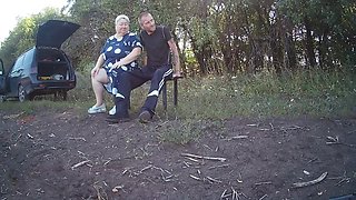 Stepmother-in-law In A Public Park Jerks Off My Dick Until I Cum