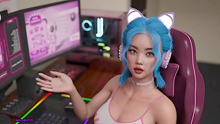 Helping out with animated futanari adventures featuring hot anime action