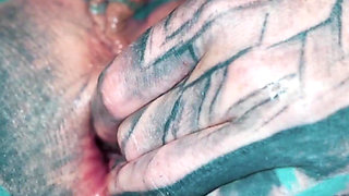 Anal Masturbation and Squirt - Tattoo Girl in Latex - Gapes and Prolapse, ATM