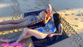 Fucking  Fisting My Wifes Best Friend At Public Nude Beach While People Watch From Afar!