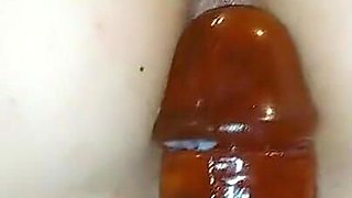 Fucked Wife with Huge Dildo at a Party
