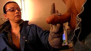 Horny Supervisor Gives a Great Handjob