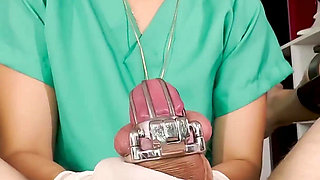 Nurse Dominafire Sounding Chastity Slave