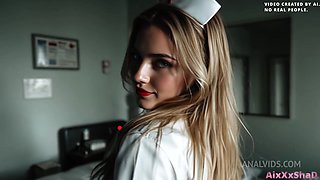 Hot Nurse Came To Take My Tests, But Took My Cock In Her Mouth, Fucked All Her Holes And Cum In Her Pussy [Ai Generated]
