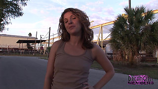 Gorgeous Babe Strips Buck Naked in a Public Park