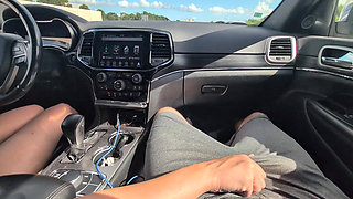 Cumshot All Over Car From Handjob
