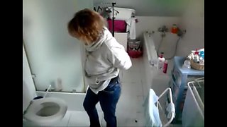 My sister in law in the toilet