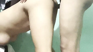 Asian couple sex at Kitchen