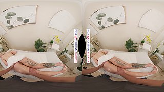 Sage Rabbit gets nailed hard by masseur on massage table in virtual reality POV