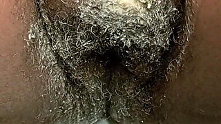 In the Bathroom Shaking My Hairy Pussy