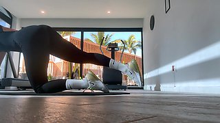 Steamy latina girl spends a nice day with swimming, yoga and sex