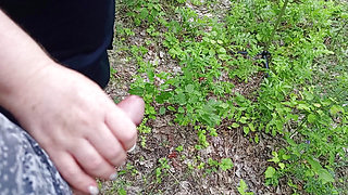 Mother-in-law sucks my dick in a public park and swallows hot cum