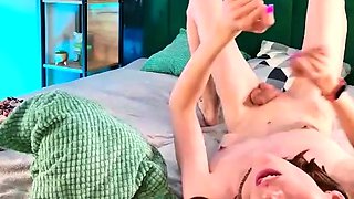 Petite small tit babe with perfect pussy masturbates