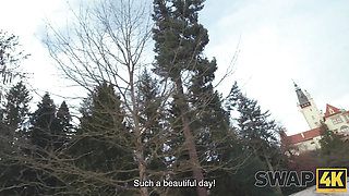 SWAP4K. A Sunday walk ended up as having a hot girl with in our bed, it was her first threesome