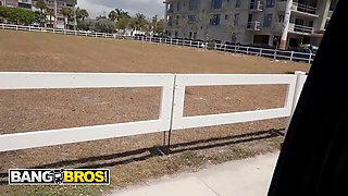 Bangbros - lexi victoria shows off her pierced nipples and fatty boobie before getting rode on the bus