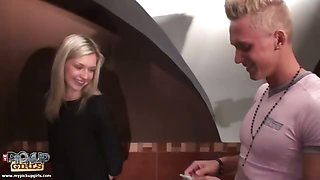 Hot blonde gets hot pickup fuck in toilet