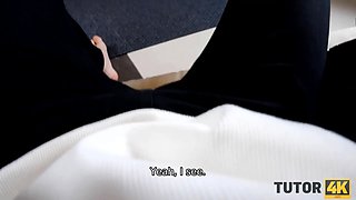 Tutor4k. hard penis brings teacher to climax much quicker than Sex Toys