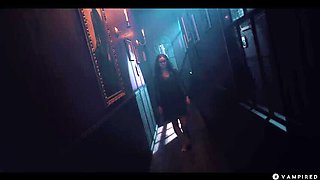 Hot Japanese Vampire Lesbian Sex - Rikako Katayama Dominated by Nerdy Leana Lovings in Gothic Horror Fuck