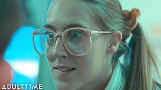 ADULT TIME - Nerdy Lesbian Cadence Lux Creates Sex Companion For Threesome With BFF! FULL SCENE