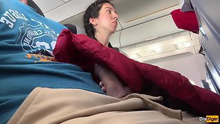 Katty West And Verified Amateurs - I Took My Dick Out Right On The Plane And The Stranger From The Next Seat Helped Me Cum In Two Minut