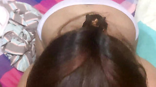 Homemade Hotwife Deep Gaggin and Hairpulling Blowjob and Lick Balls