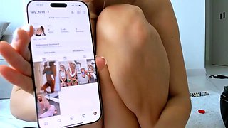 Sexy blonde chick solo masturbation