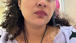 Gassy Milk-intolerant Girl on the Toilet and Farting