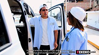 Venezuelan debt collector in need of income was accused by her boss and makes her pay with her ass.: Porn