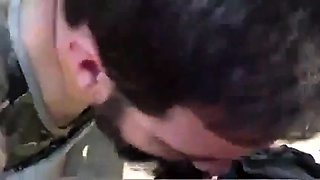 Bearded Daddy Gives Facial in the Woods