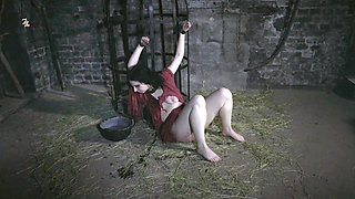 Thieving Whore - a Chained Hungry Maid Gets Some Water and Bread in a Very Special Way