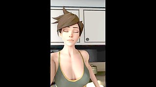 Cartoon fantasy with nubile characters giving hot bj action in animated style