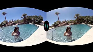 Can You Help With The Sunblock; Stepdaughter's Friend American Pool Bikini Brunette Big Tits Cumplay