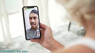 Busty Blonde Charli Phoenix pays off son's debt with her pussy