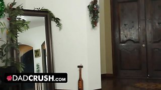 Dadcrush - petite virgin redhead daughter-in-law gets astonished by her stepdad's dong in the shower
