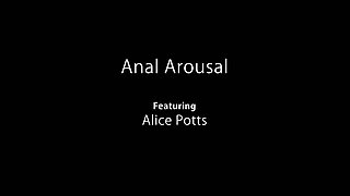 Insatiable housewife Alice Potts is fucking her pussy and anus on the floor