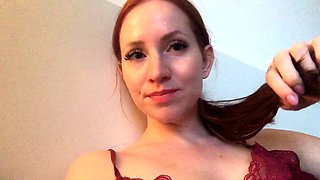 Amateur cougar MILF with small boobs is jerking cock