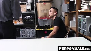 Perps4Sale.com - Twink bearded gay guard makes hunk suspect suck his cock