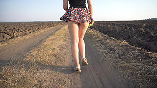 Watching Girl Walks Outdoors Upskrt Full Back Panties