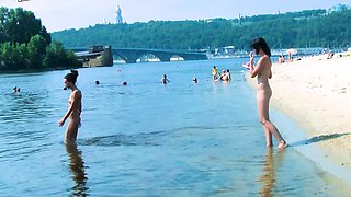 Hot nudist teen filmed by voyeur