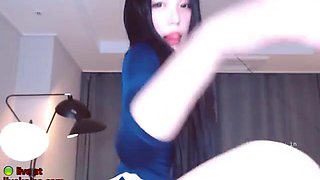 Korean beauty in uniform webcam show: Big Tits, Amateur  Babe Porn