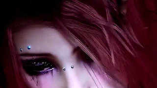 BBC. Halloween Red-haired Succubus Girl Swallows and Greedily Sucks Ricky Johnson's Big Black Cock