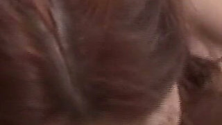 Redhead Cougar Rides Mature Cock Until Covered