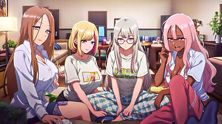 Reverse Gangbang: 3 Horny Girls Dominate & Creampie Boy