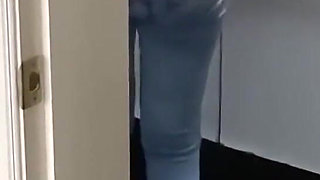 Great Cumshot on My Ass with Jeans on, I Love Having My Whole Body Bathed in Milk