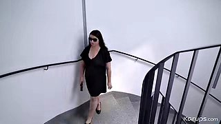 Granny Evelines Big Tits Blowjob in Outdoor Pickup