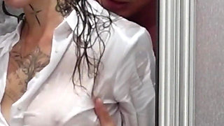 I Fuck a Hot Stepmom in Her Clothes in the Shower!